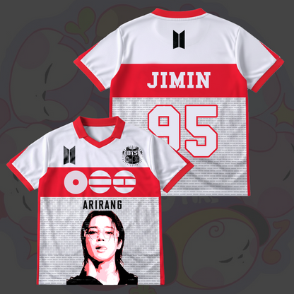 BTS Red Arirang Tour Winged Neck Baseball Shirt