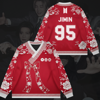Vibrant Floral Princess BTS Tour Hanbok Style Mesh Splicing Long Sleeved Gift For Army