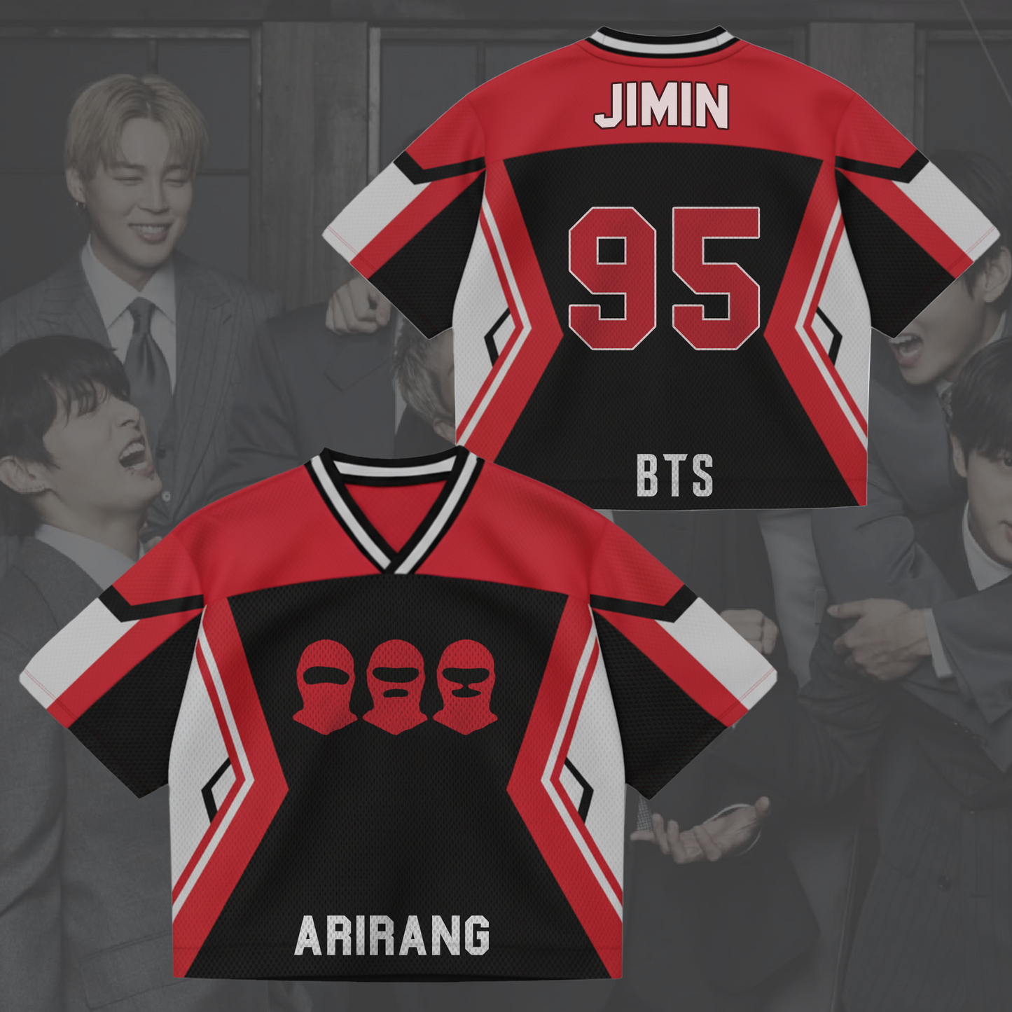 The Masked Bangtan Arirang World Tour Mixed Mesh Jersey Gift For Fans