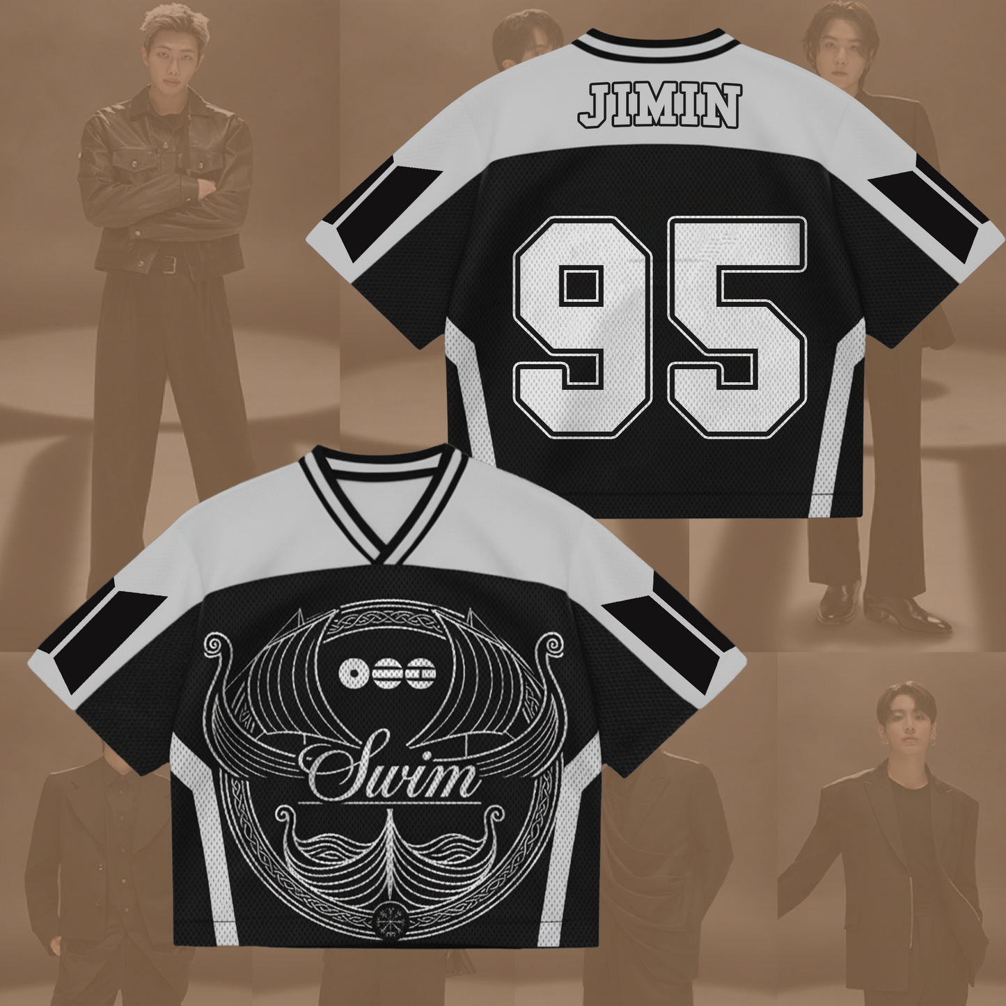 Swim BTS New Album Mixed Mesh Jersey Gifts For Army