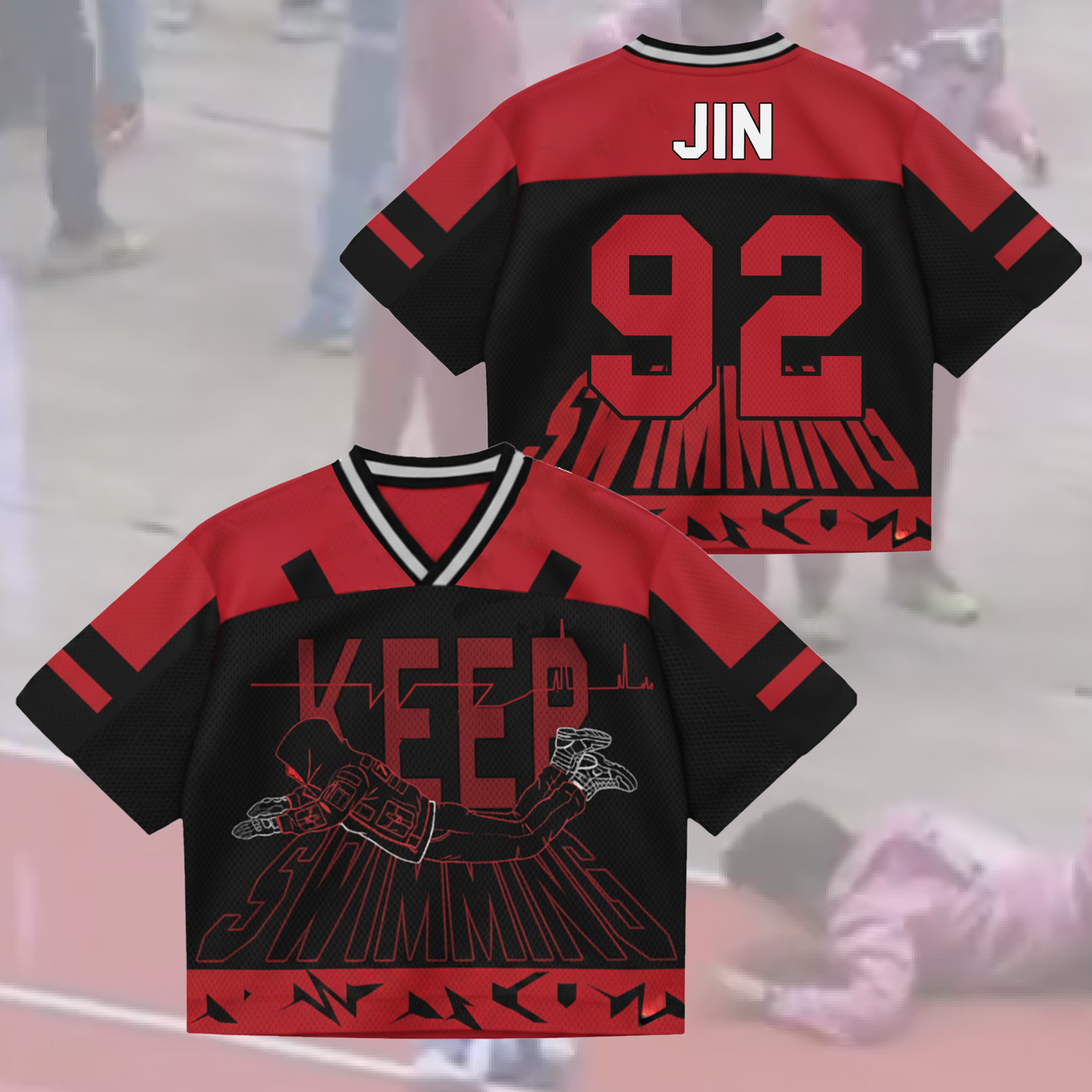 Hip Hop Never Die Keep Swimming BTS World Tour Mixed Mesh Jersey