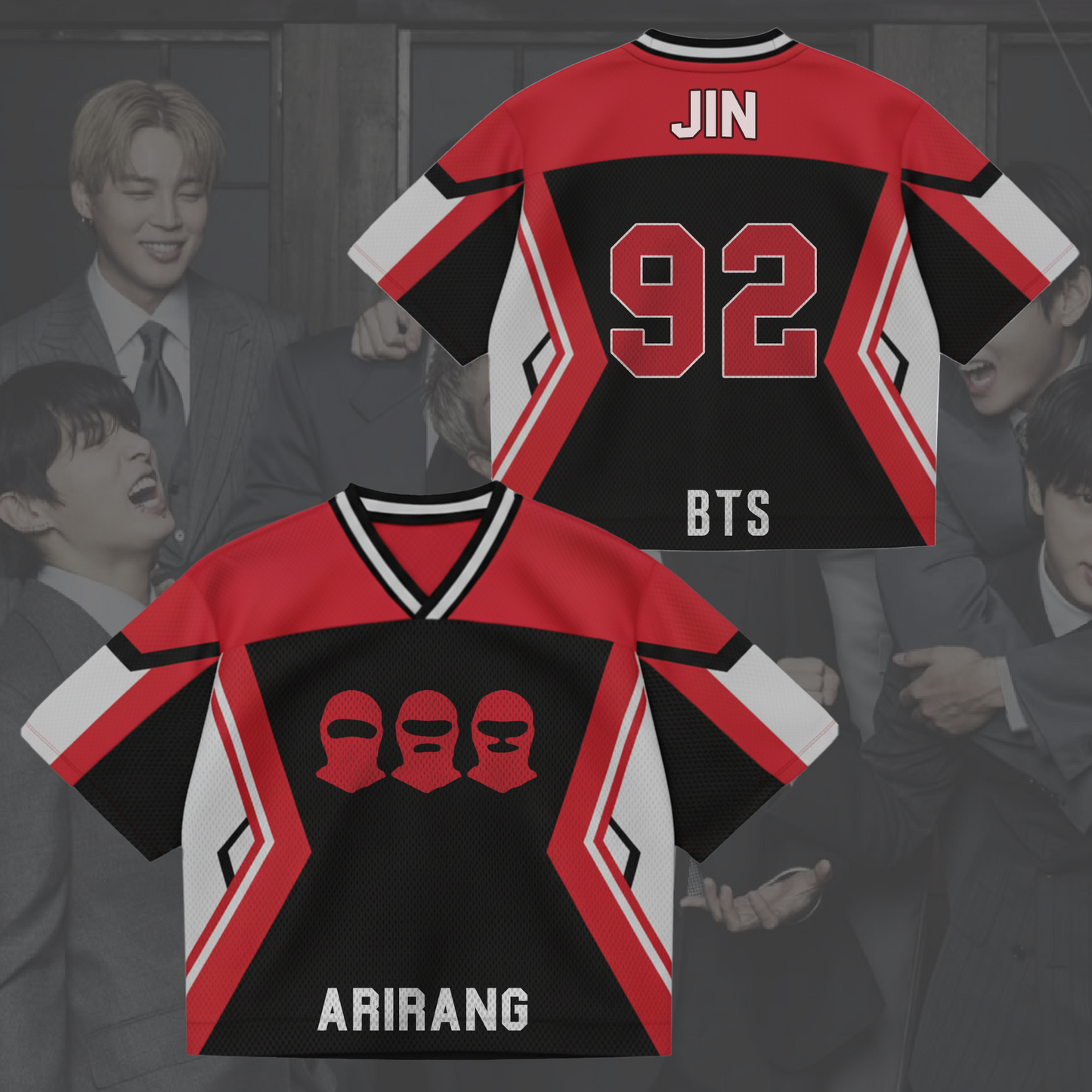 The Masked Bangtan Arirang World Tour Mixed Mesh Jersey Gift For Fans
