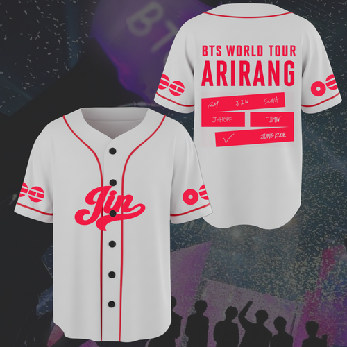 Explosive BTS World Tour Arirang White Baseball Jersey