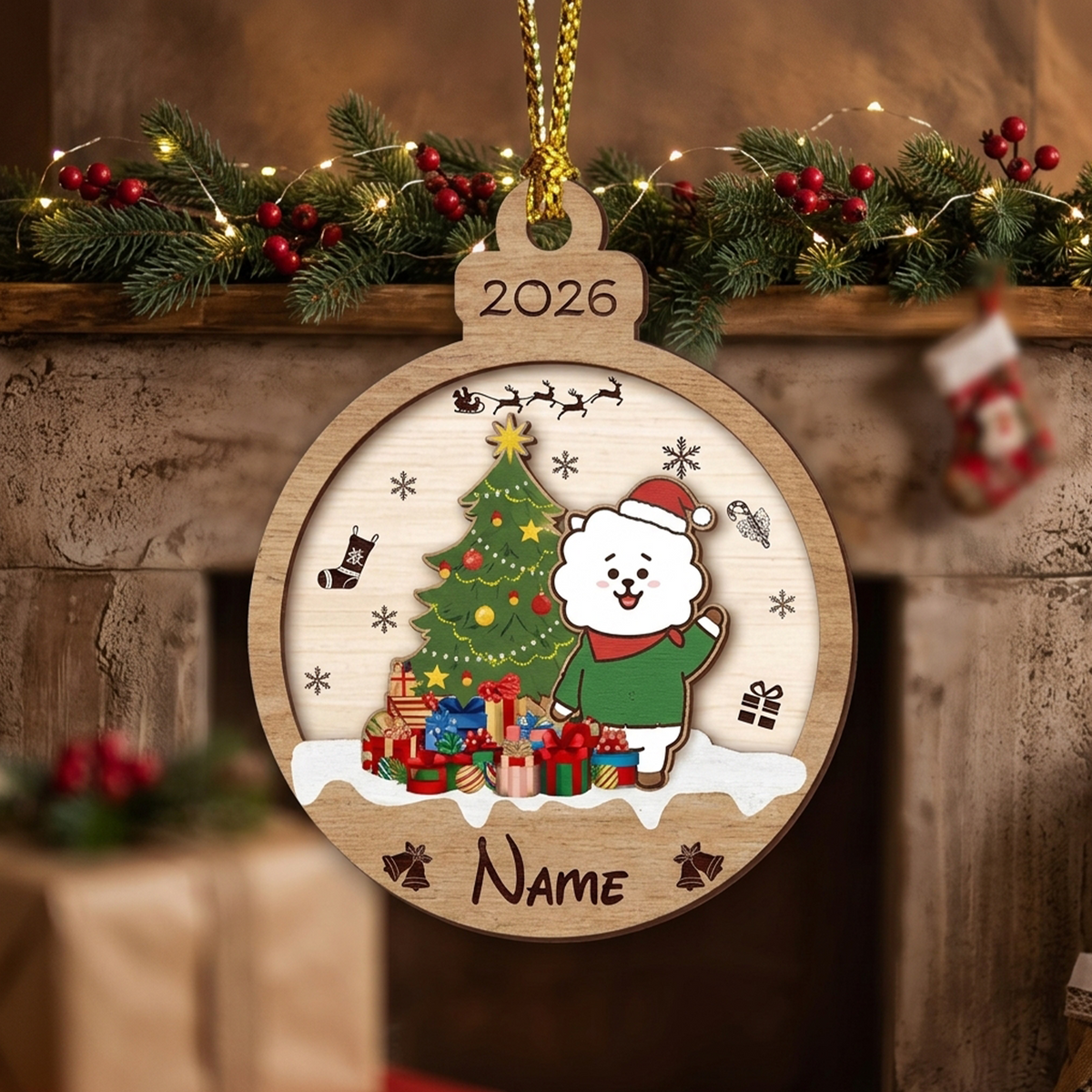 Custom Bangtan Christmas Shaker Ornament BT21 Christmas Ornament Gift For Army