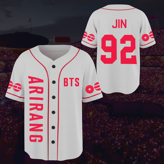Arirang World Tour BTS White Baseball Jersey Gift For Fans