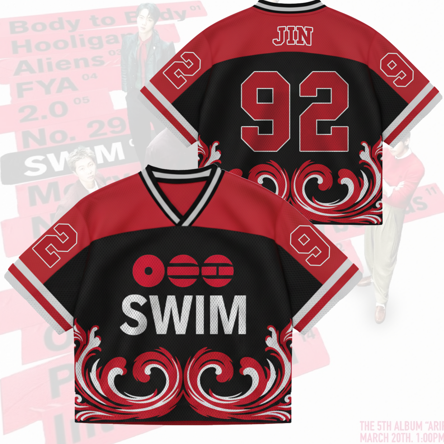 Swim Arirang BTS Album Mixed Mesh Jersey Gifts For Army