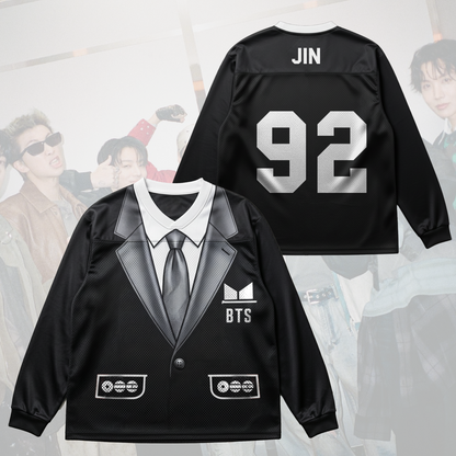 The Classic Visual BTS World Tour Suit Style Mesh Splicing Long Sleeved