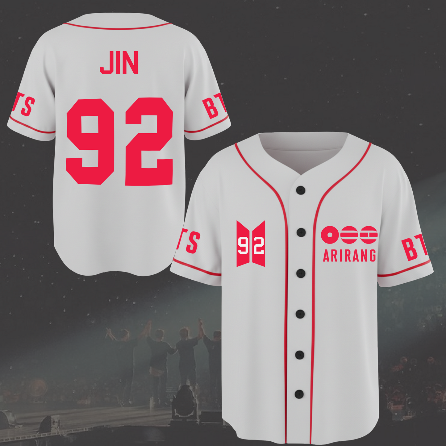 BTS World Tour Arirang White Baseball Jersey