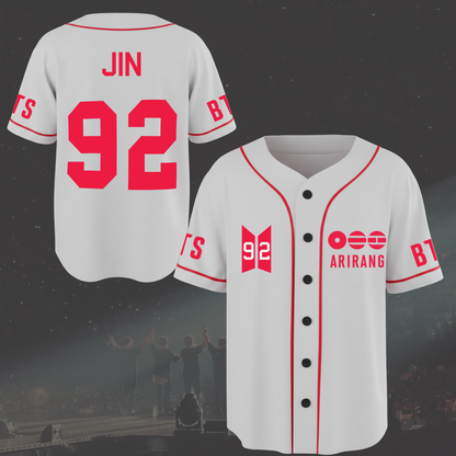 BTS World Tour Arirang White Baseball Jersey