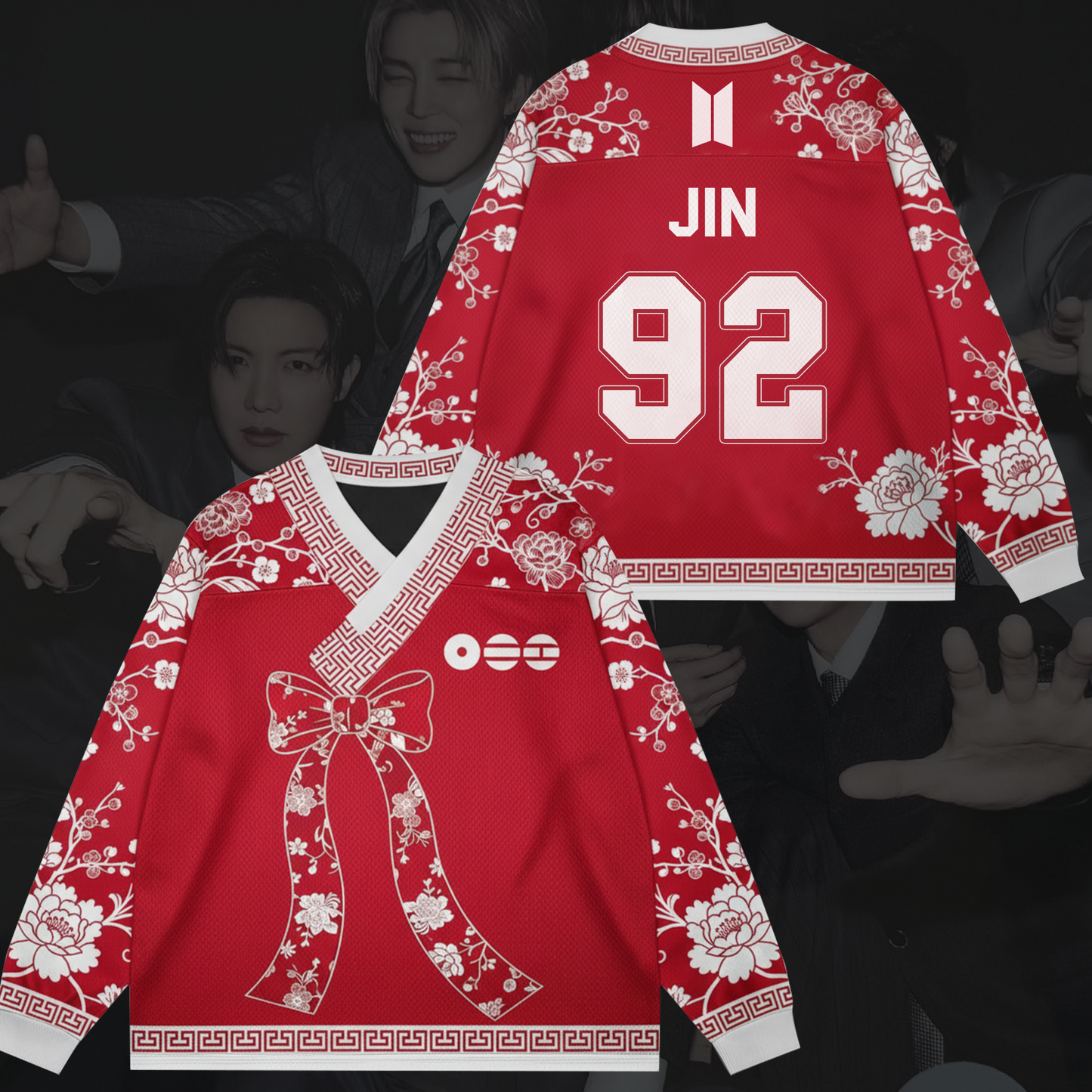 Vibrant Floral Princess BTS Tour Hanbok Style Mesh Splicing Long Sleeved Gift For Army
