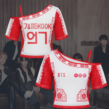 Graceful Arirang Path BTS World Tour Off Shoulder Mesh