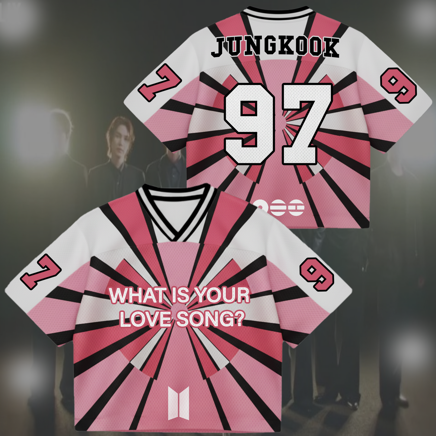 BTS Folding Fan Love Song Mixed Mesh Jersey Gifts For Lovers
