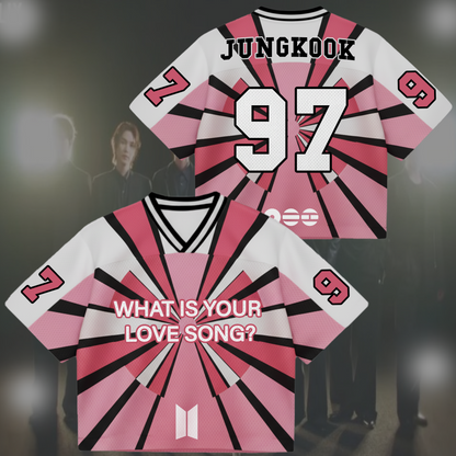 BTS Folding Fan Love Song Mixed Mesh Jersey Gifts For Lovers