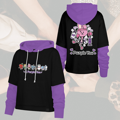 Cute BT21 Shortstop Hoodie Christmas Happy Purple You Gift for Fans