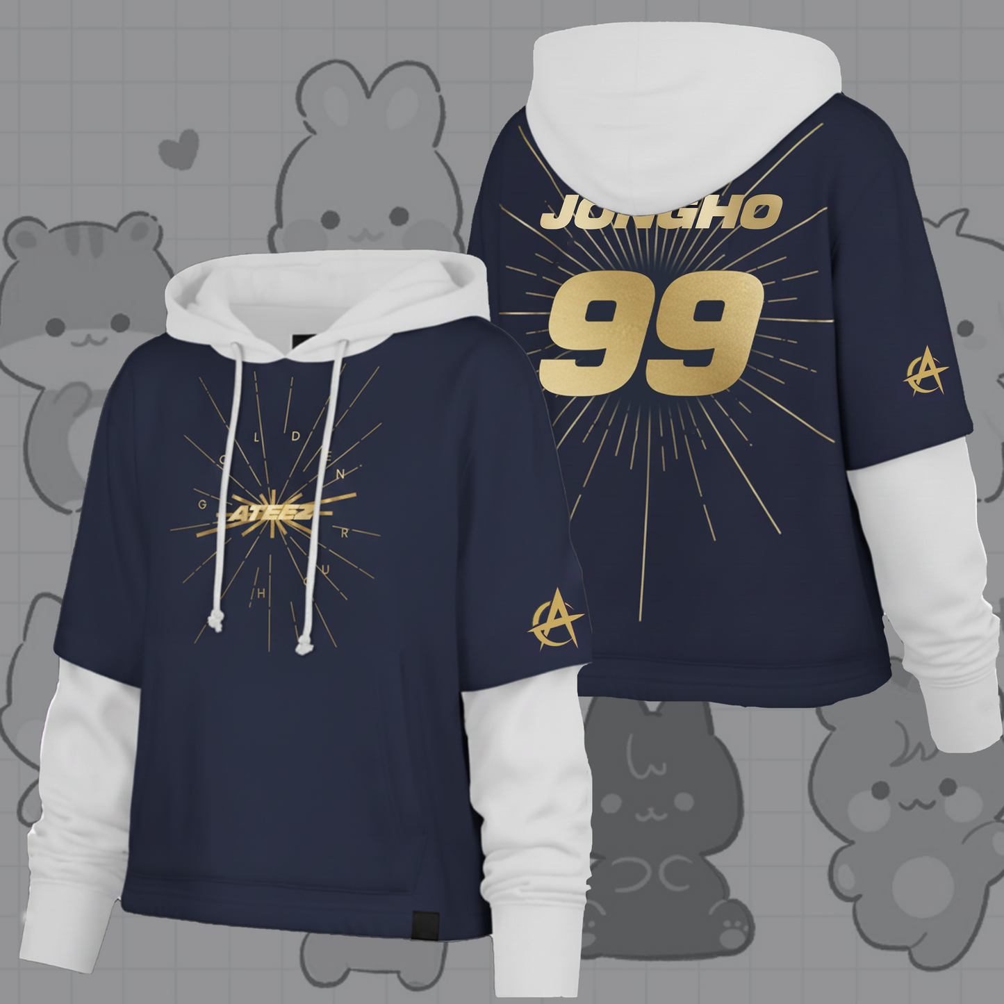 WAVESTEEᵀᴹ  Ateez Golden Hour Shortstop Hoodie