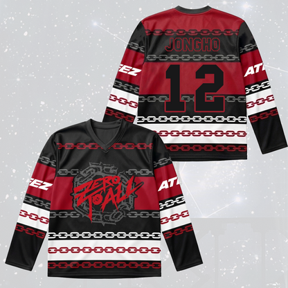 Crash To Begin Ateez Zero To All World Tour Hockey Jersey Gift For Atiny