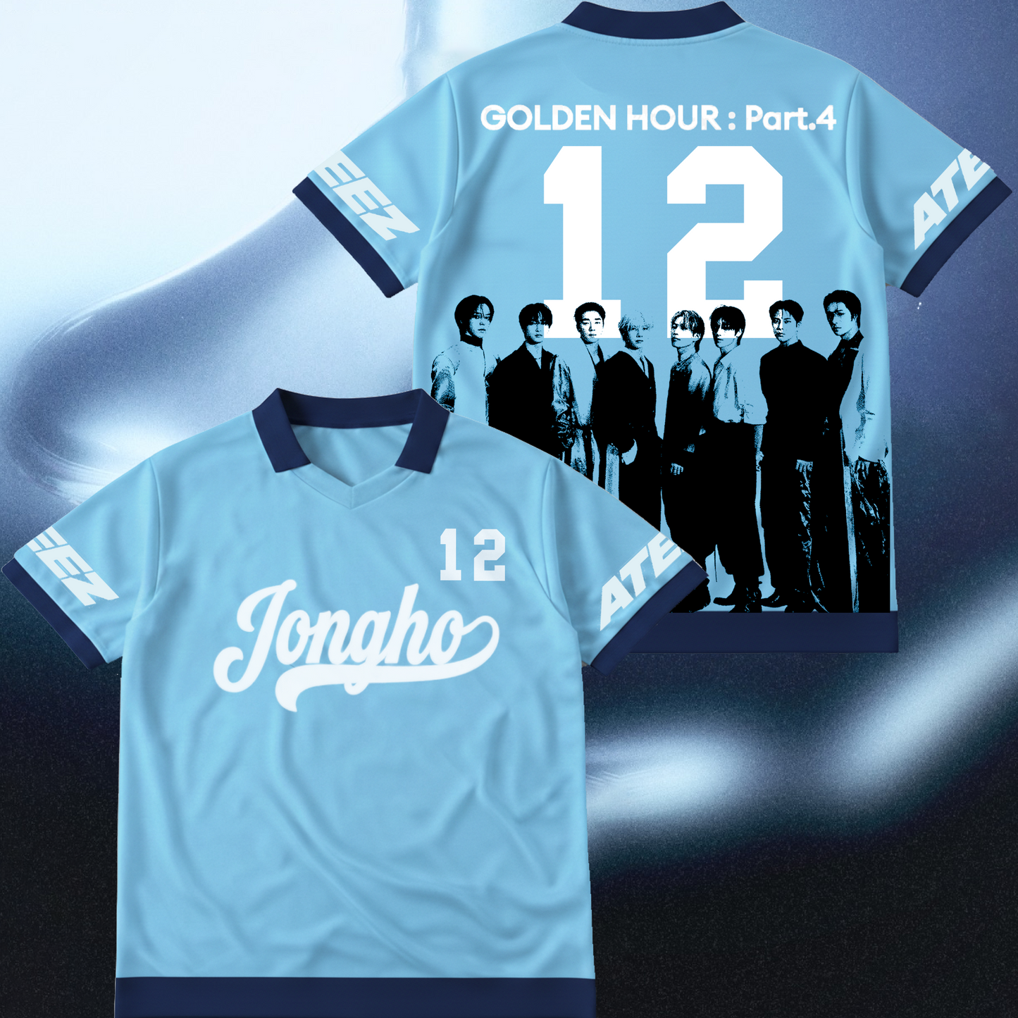 ATEEZ Golden Hour Part 4 Winged Neck Baseball Shirt Gifts