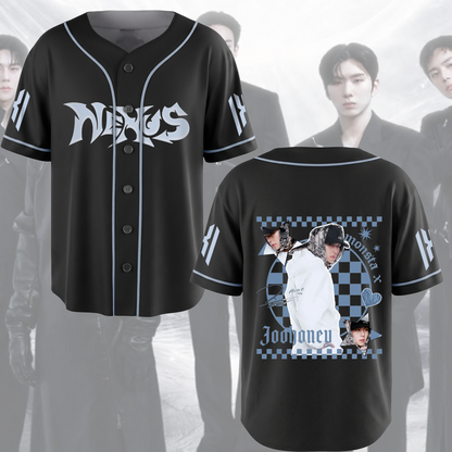 Retro Monsta X Nexus World Tour Blue Baseball Jersey The Phase Fan Edition
