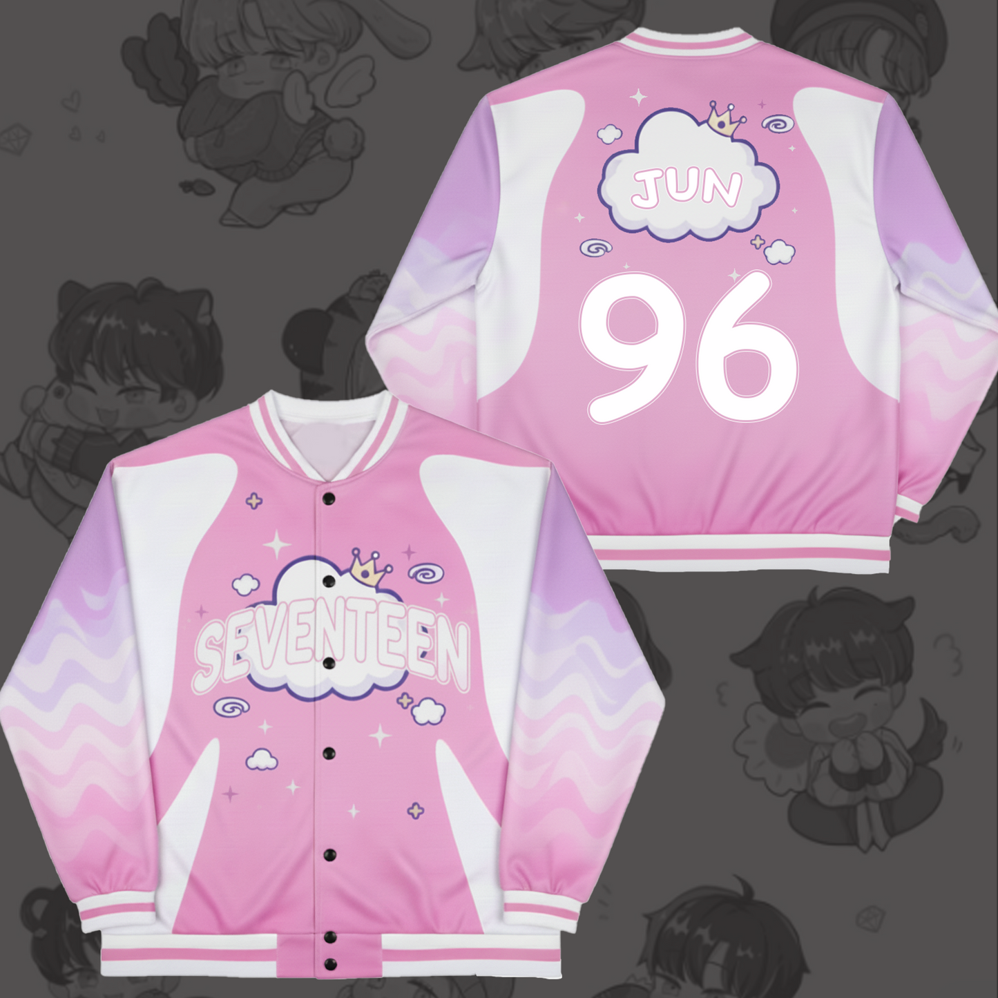 WAVESTEEᵀᴹ Seventeen Pinkwave Tour Baseball Jacket