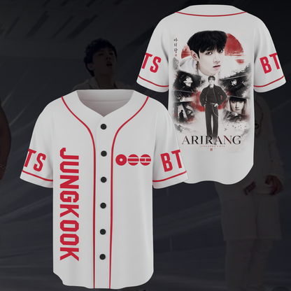 All Eras Jungkook Arirang World Tour BTS Baseball Jersey Fan Edition