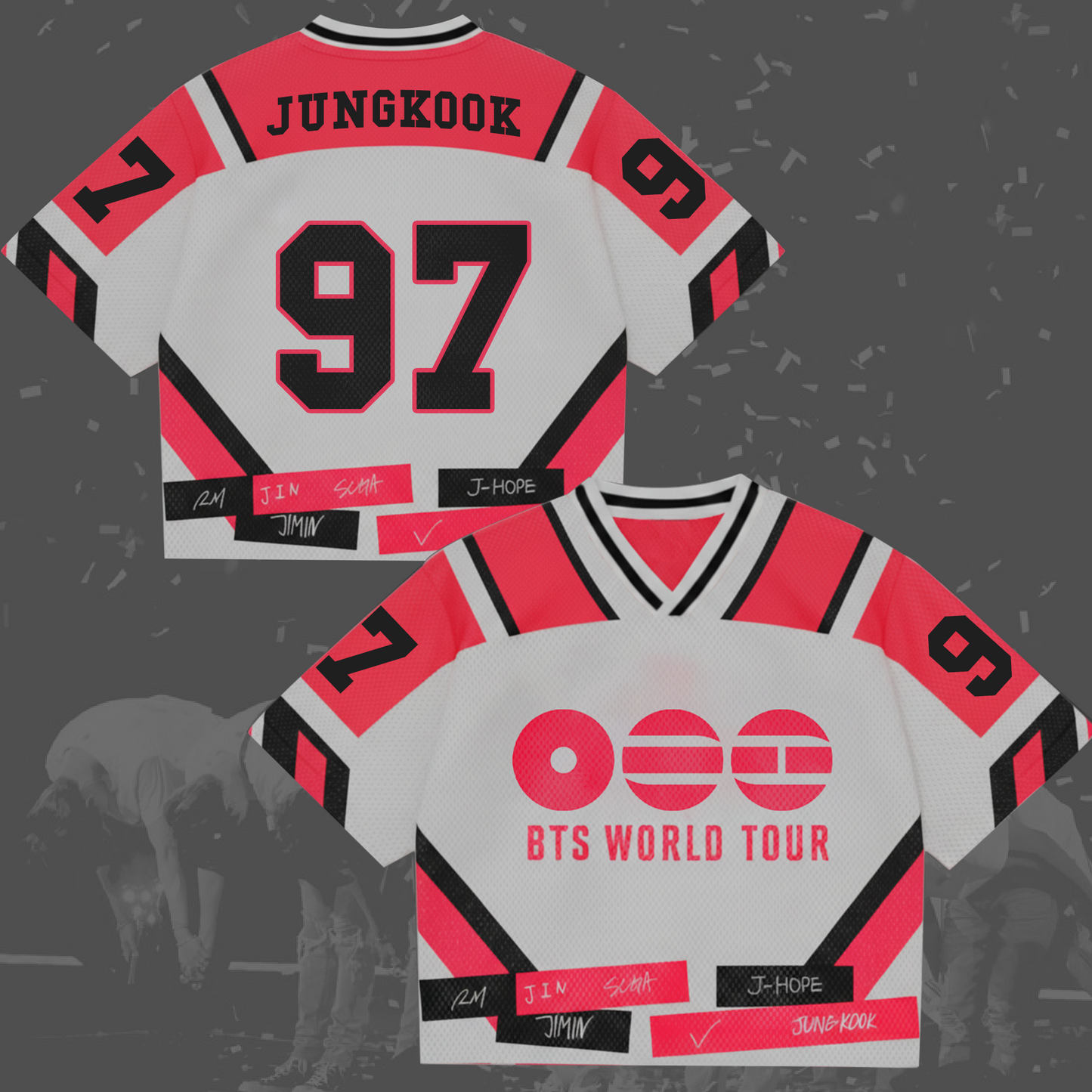Critical Red Zone BTS World Tour Mixed Mesh Jersey Gifts