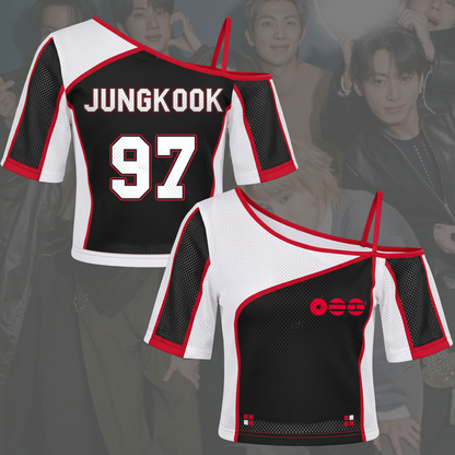 Sporty BTS Arirang World Tour Off Shoulder Mesh Set Gift For Army