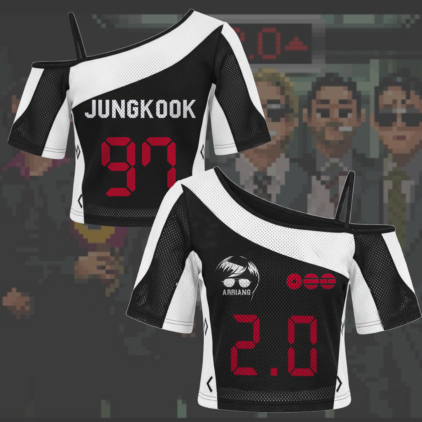 BTS 20 Arirang World Tour Meme Tour Off Shoulder Mesh