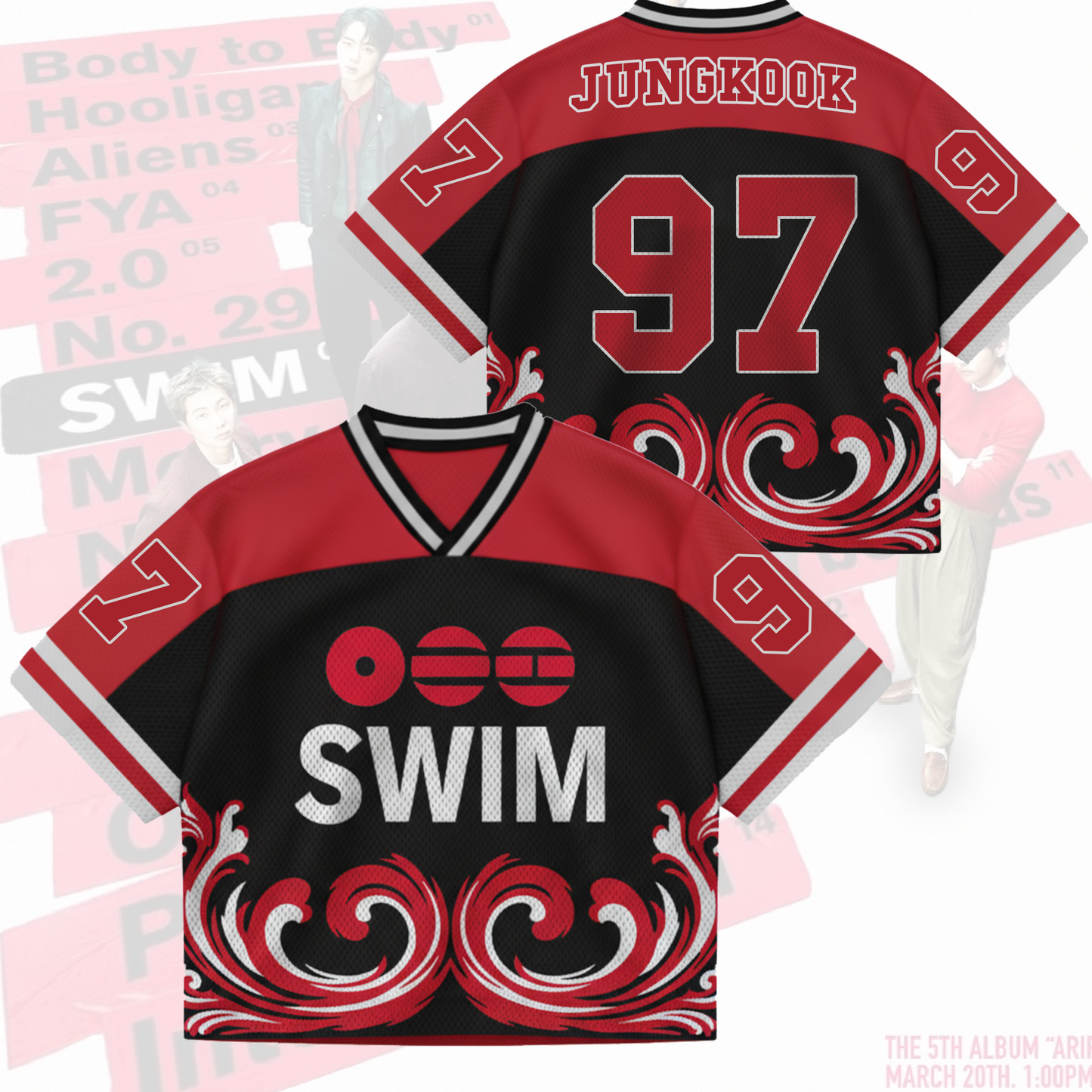 Swim Arirang BTS Album Mixed Mesh Jersey Gifts For Army