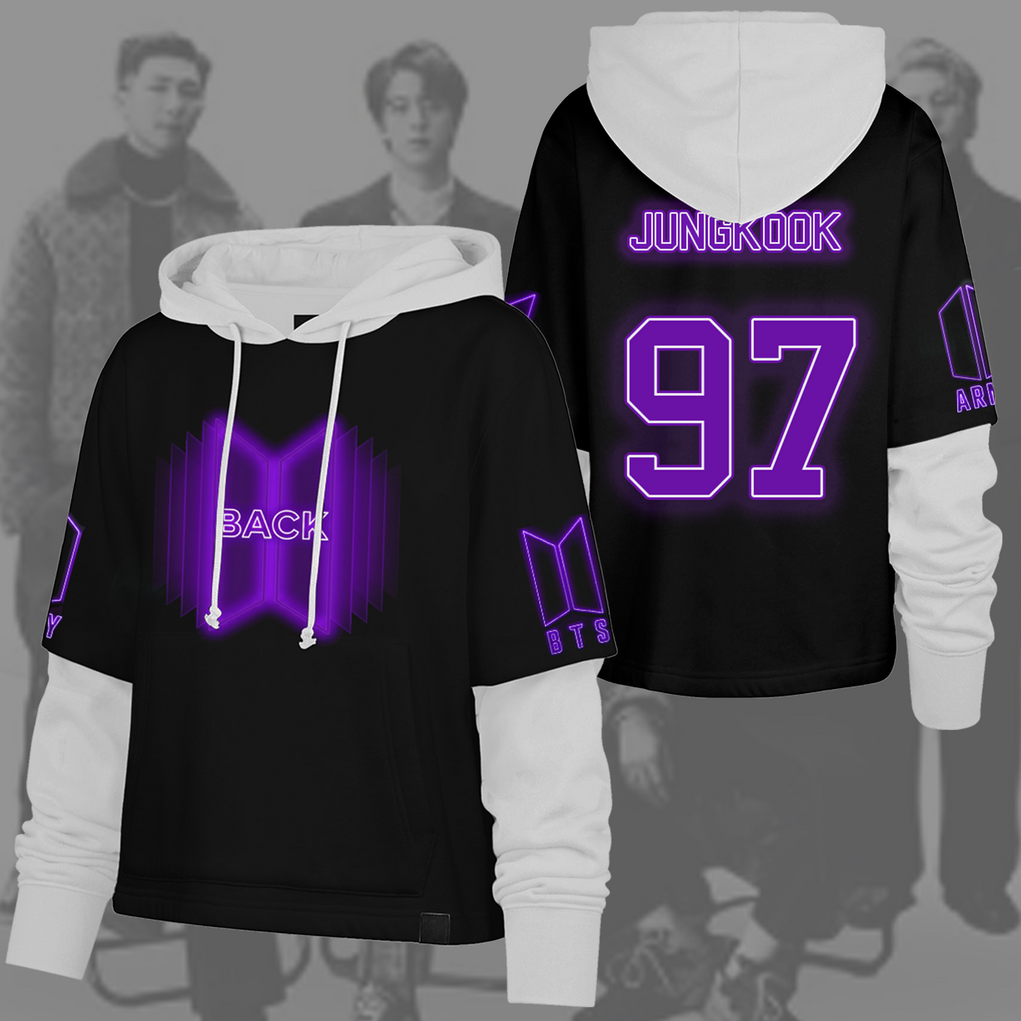 WAVESTEEᵀᴹ Bangtan Boys Back Home Army Shortstop Hoodie