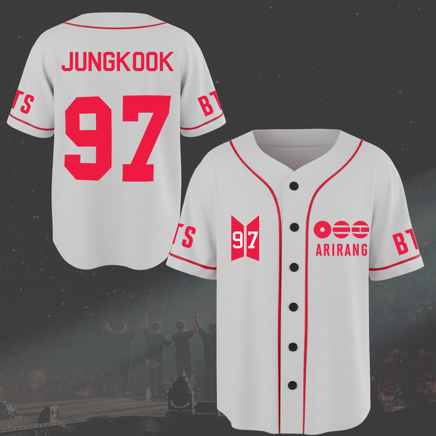 BTS World Tour Arirang White Baseball Jersey