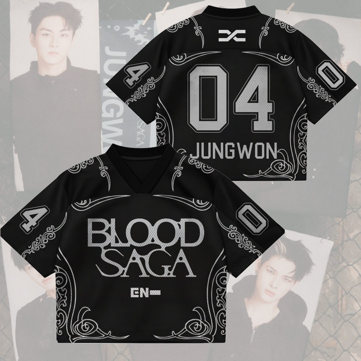 Shadow Duke Enhypen Blood Saga World Tour Mixed Mesh Jersey Gifts For Lovers