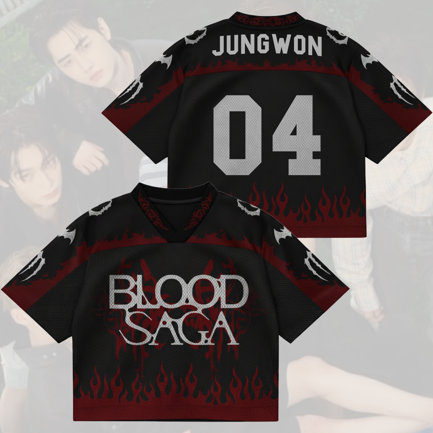 Scarlet Covenant Blood Saga Enhypen World Tour Mixed Mesh Jersey