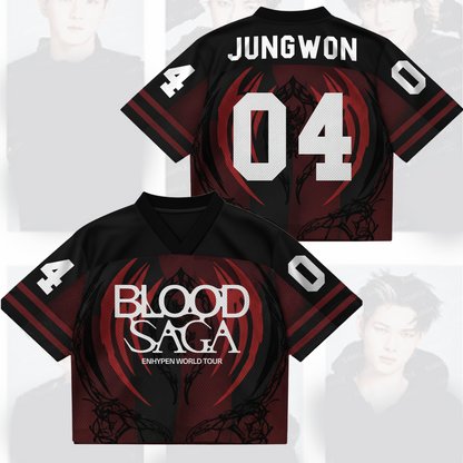 Vampire Story Enhypen Blood Saga World Tour Mixed Mesh Jersey Gifts For Fans