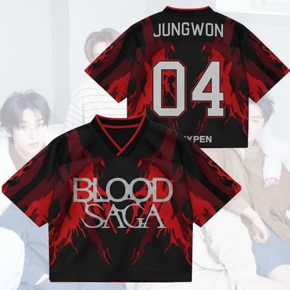 Crimson Awakening Blood Saga Enhypen World Tour Mixed Mesh Jersey