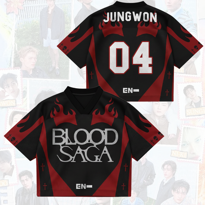 Vampire Heart Blood Saga Enhypen World Tour Mixed Mesh Jersey