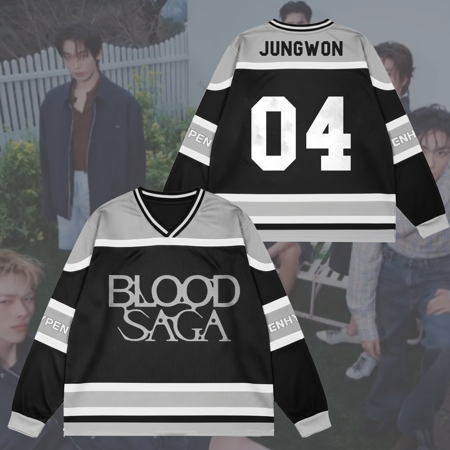 Blood Saga Enhypen World Tour Mesh Splicing Long Sleeve Gift For Fans