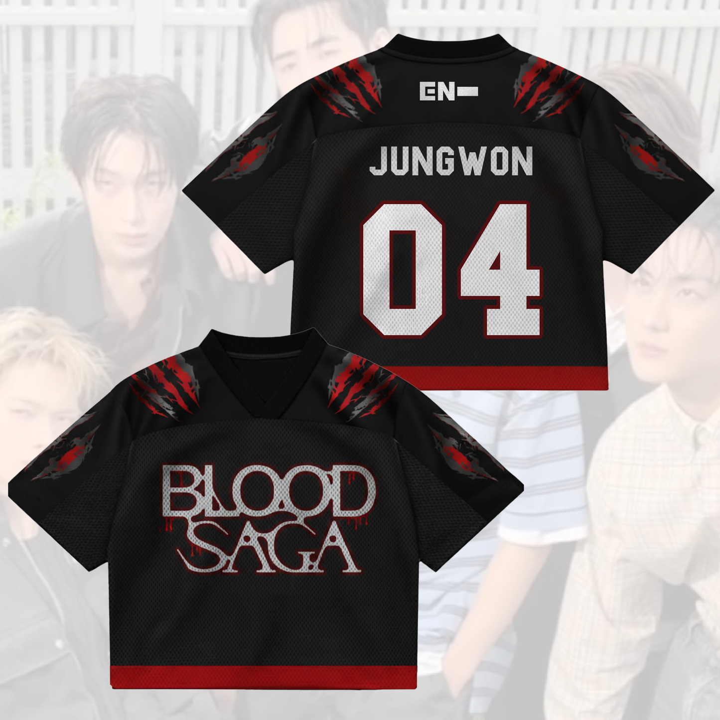 Midnight Story Enhypen Blood Saga  World Tour Mixed Mesh Jersey Gifts For Fans
