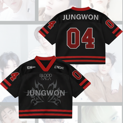Dark Core Enhypen Blood Saga World Tour Mixed Mesh Jersey