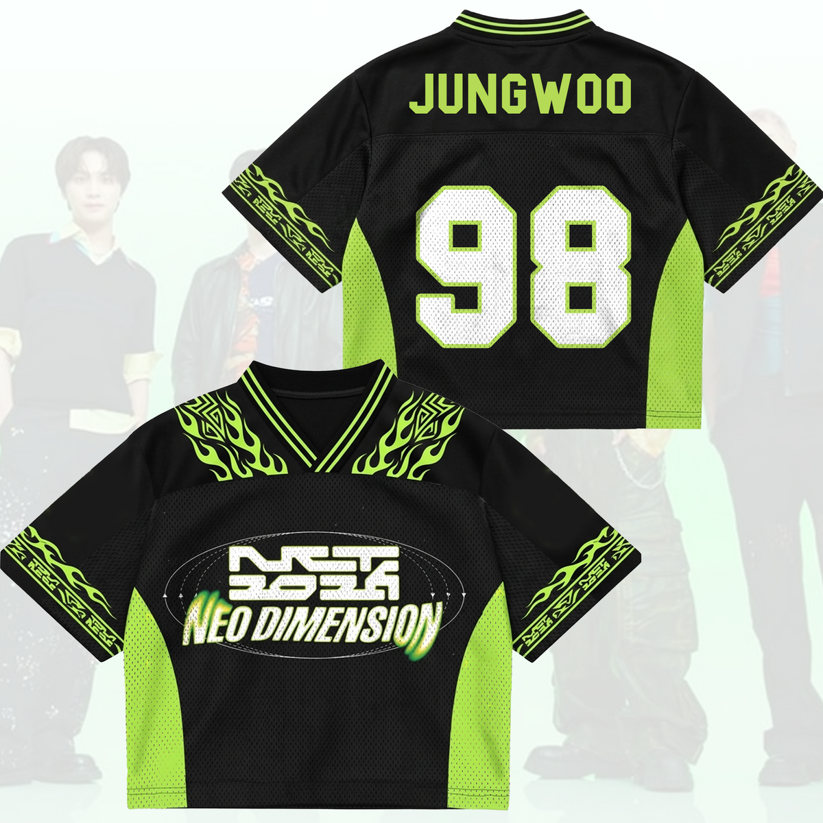 NCT 127 Neo Dimension Neo City Flame Mixed Mesh Jersey Concert Outfit Fan Gifts