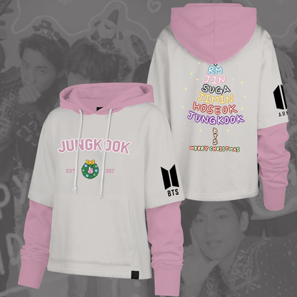 WAVESTEEᵀᴹ BTS Christmas OT7 Back See You Again Shortstop Hoodie