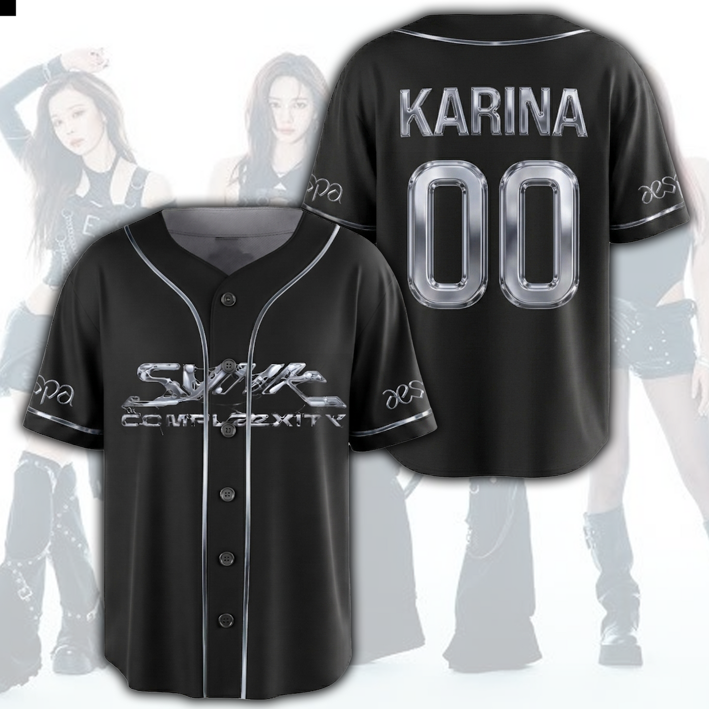Metallic Aespa Synk Complexity World Tour Jersey Top Gift For Fans