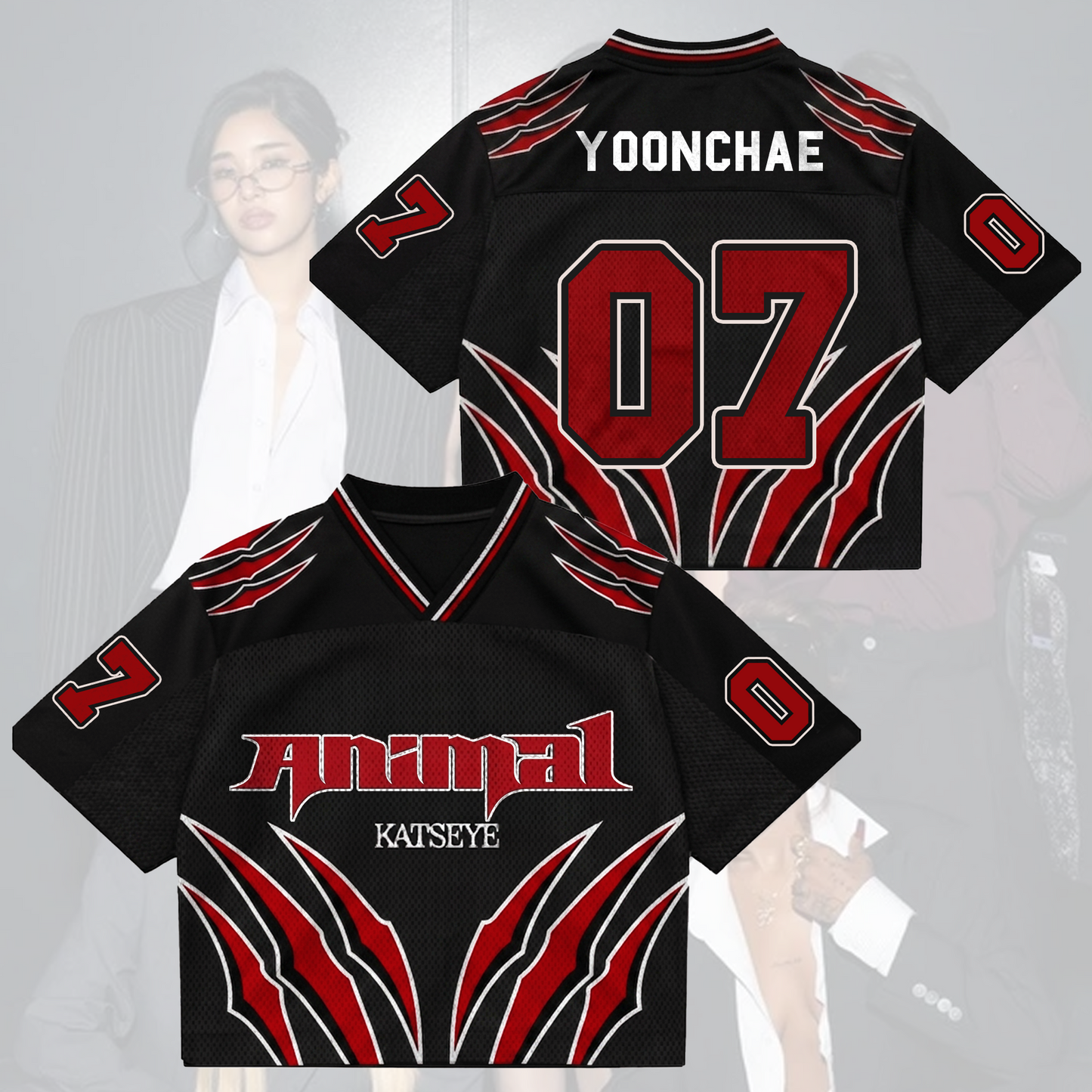 Animal Katseye The Wildworld Tour Mixed Mesh Jersey Gift For Eyekons