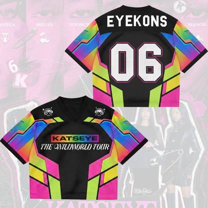 Katseye The Wildworld Tour 2026 Mesh Jersey Colorful Eyekons Fan Concert Outfit for Kids