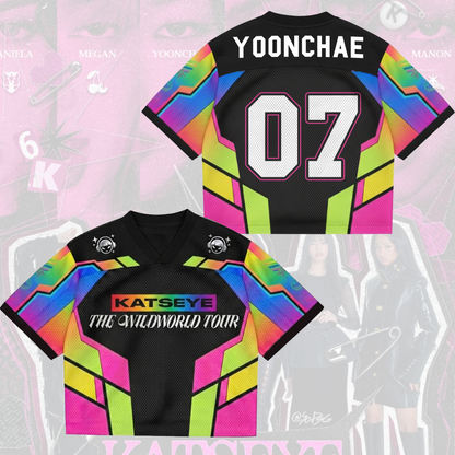 Katseye The Wildworld Tour 2026 Mesh Jersey Colorful Eyekons Fan Concert Outfit for Kids