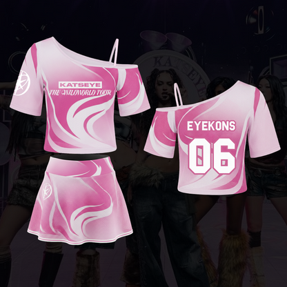 Pink Katseye The Wildworld Tour Off Shoulder Mesh Fan Edition