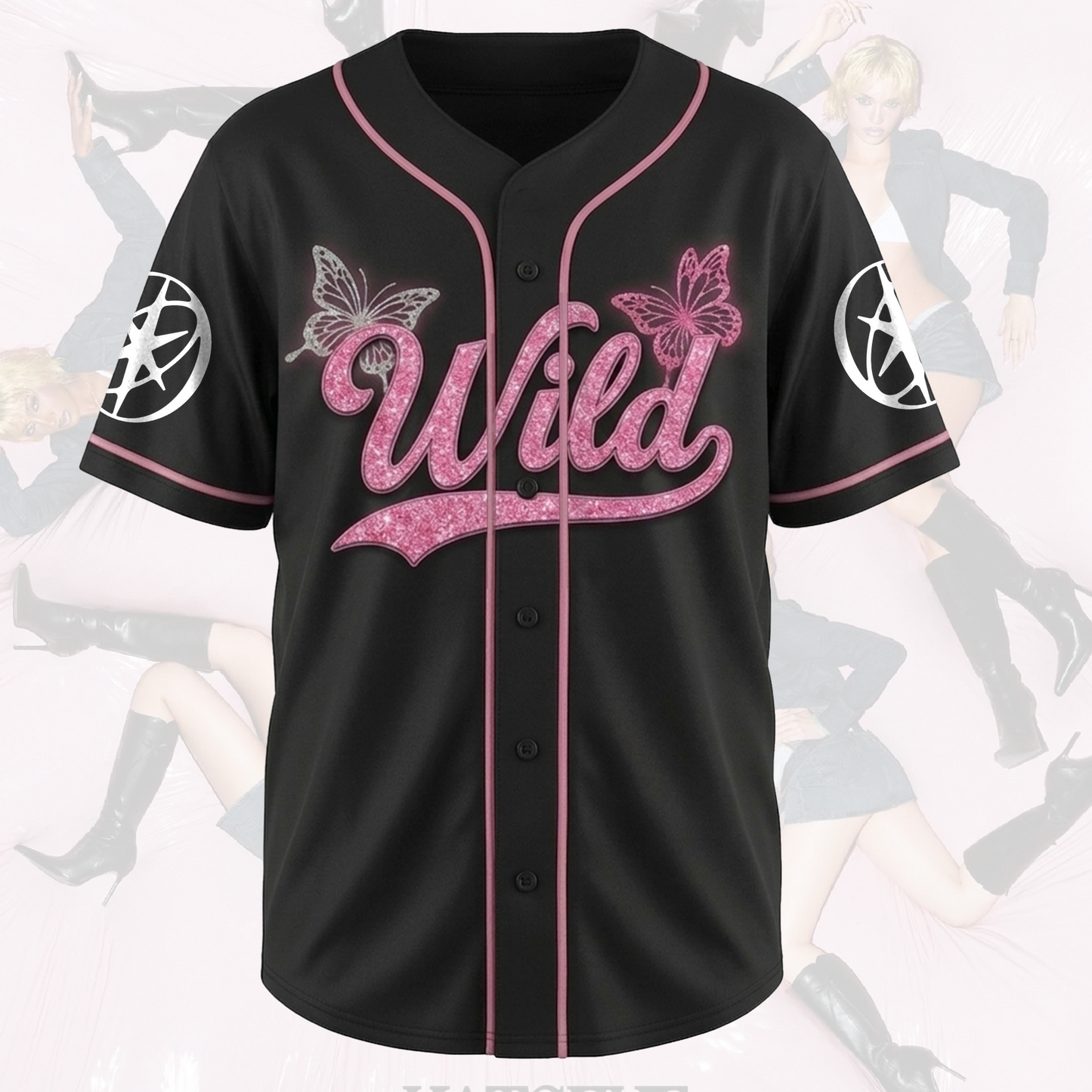 Pinky Butterfly KATSEYE Wild Album Baseball Jersey Gift For Fans