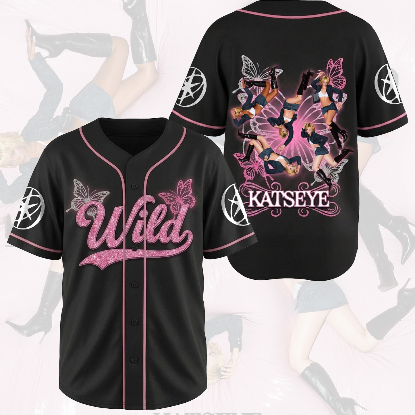 Pinky Butterfly KATSEYE Wild Album Baseball Jersey Gift For Fans