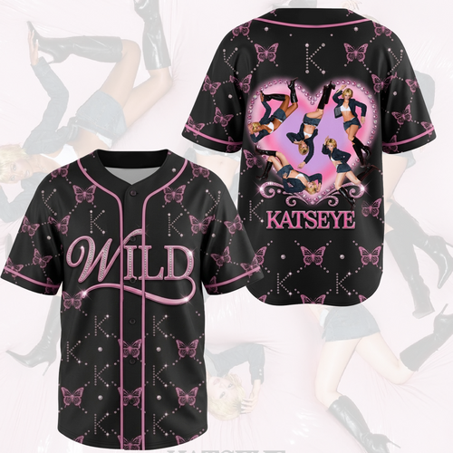 The Crystal Heart KATSEYE The Wildworld Tour Wild Album Baseball Jersey