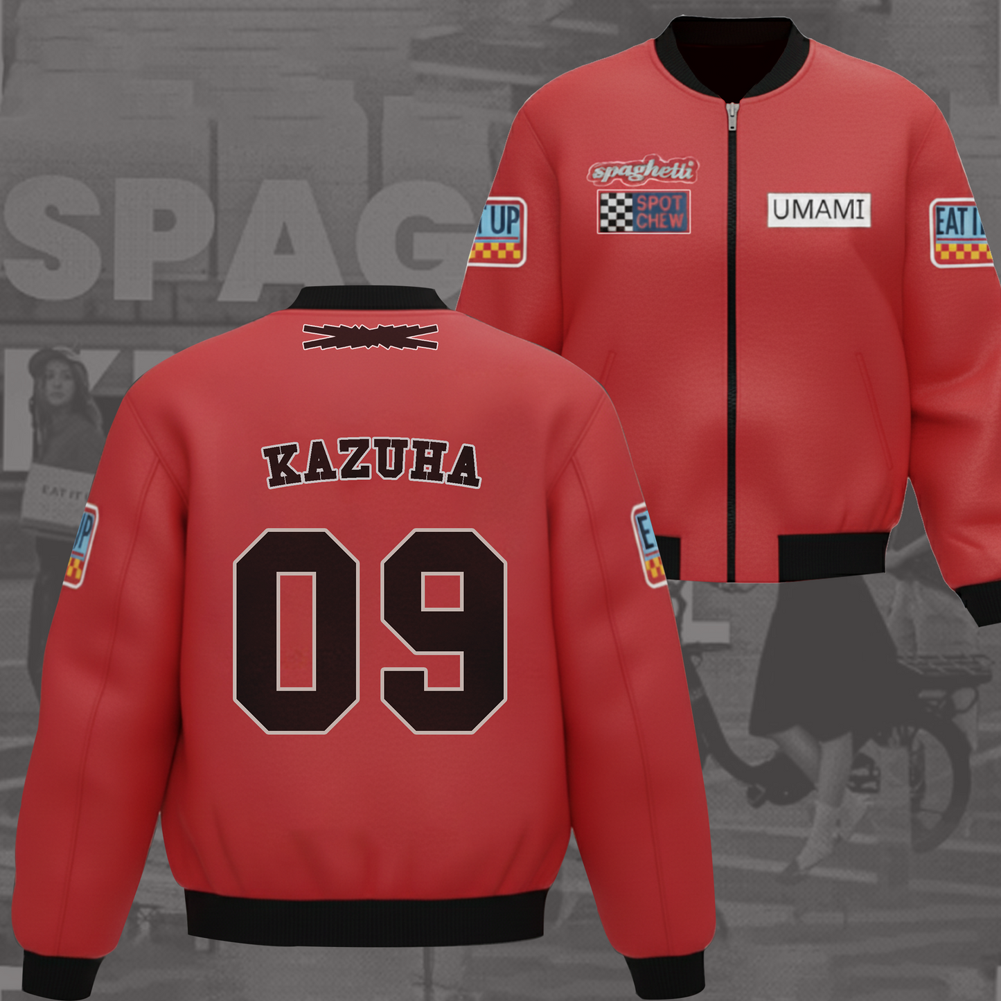 WAVESTEEᵀᴹ Le Sserafim Spaghetti Bomber Jacket Limited Album Edition