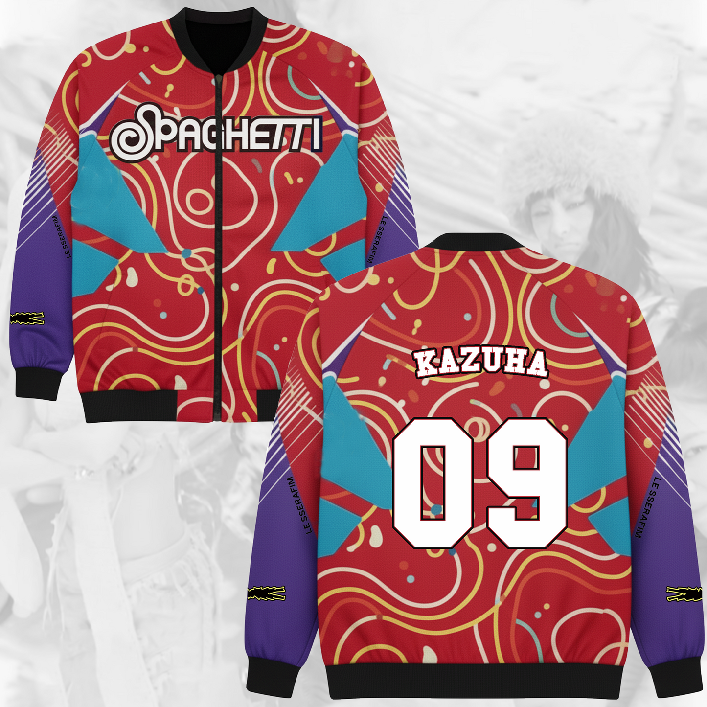 WAVESTEEᵀᴹ  Spaghetti Album Colorfull Ver Bomber Jacket